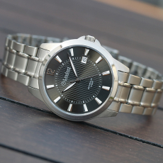 Lindner Armbanduhr Titan, Saphirglas, anthrazitfarbenes Zifferblatt