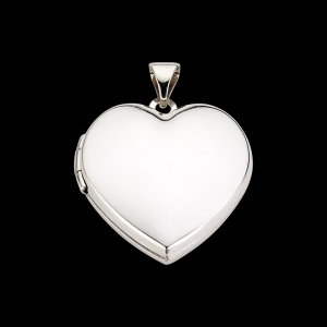 Anhänger Medaillon Herzform in 925 Silber, rhodiniert